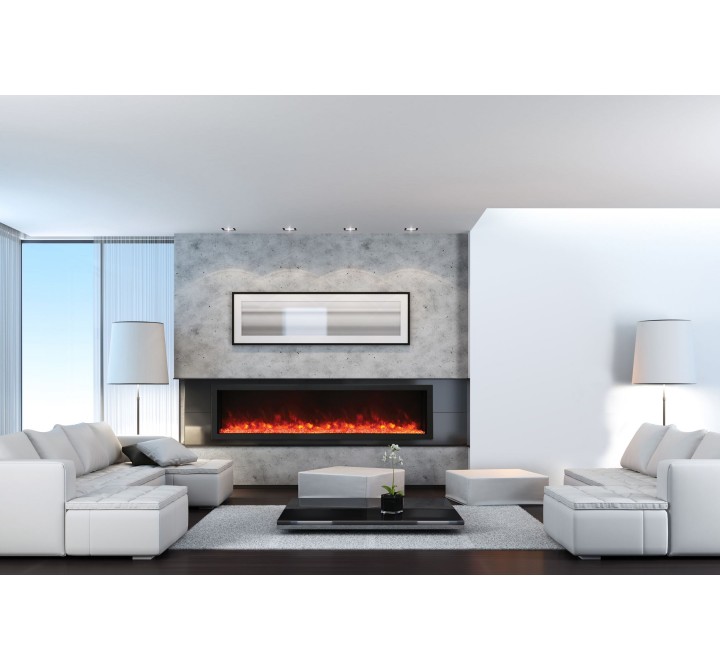88″ Wide – Deep Indoor Or Outdoor Electric Built-in Only With Black Steel Surround - Lifestyle