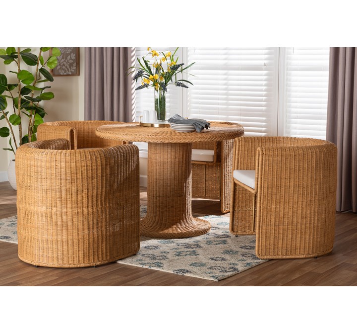 Baxton Bali & Pari Luan Suar Wood 6-piece Dining Set - Lifestyle