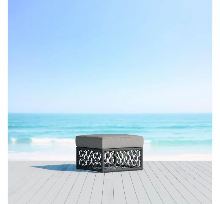 Azzurro Living Amelia Ottoman With Moon Cushion - Lifestyle