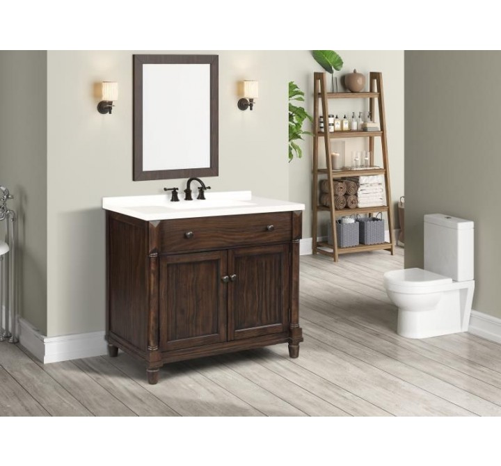 Crawford and Burke Almada 37" Dark Brown Single Bathroom Vanity, Lifestyle