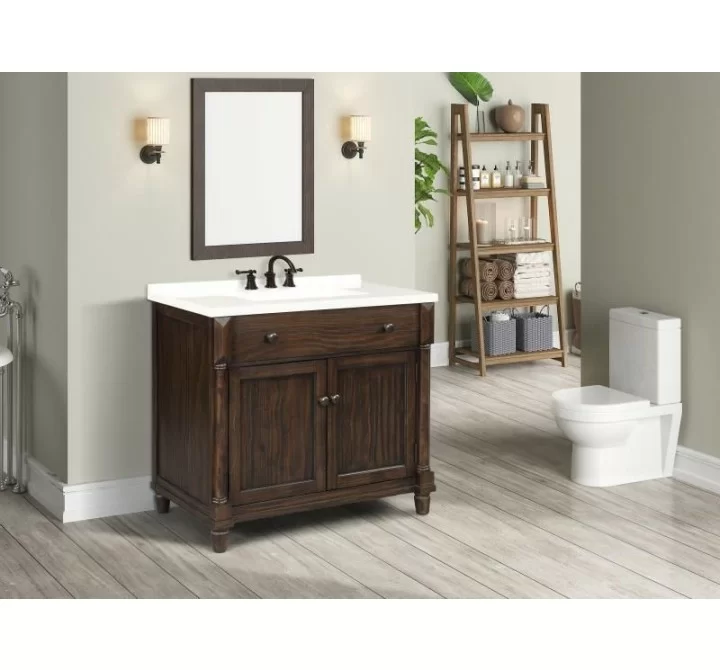 Crawford and Burke Almada 37" Dark Brown Single Bathroom Vanity, Lifestyle