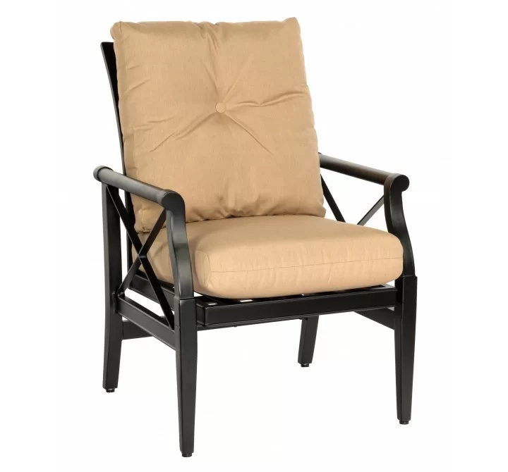 Woodard Andover Cushion Rocking Dining Arm Chair - Angled View