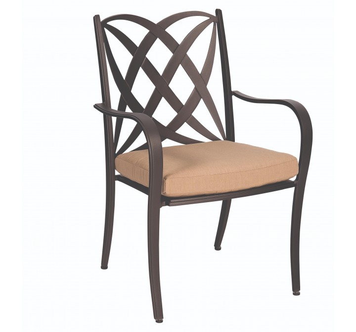Woodard Apollo Dining Arm Chair - Stackable - With Cushion