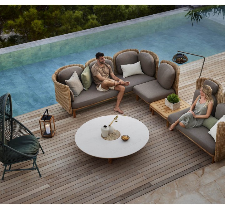 Cane-Line Arch 3-Seater Sofa Module Natural / Taupe Set