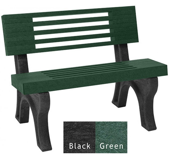 Polly Products Elite Backed Bench with Arms 4'