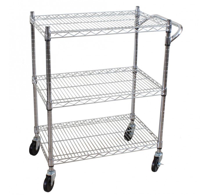 Oceanstar 3 Tier Heavy Duty All-Purpose Utility Cart  - Angled