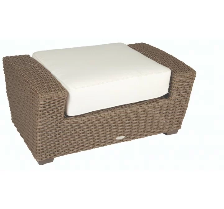 Woodard Augusta Wicker Ottoman - Angled View