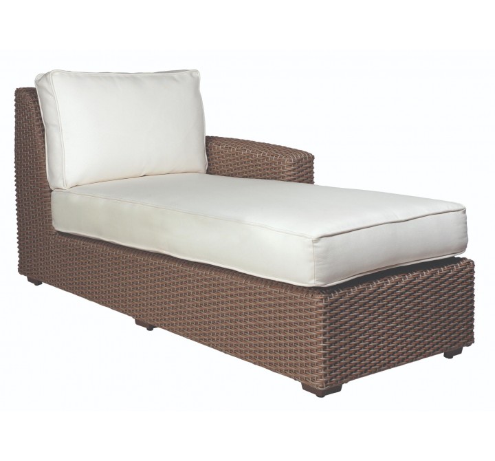 Woodard Augusta Left Arm Wicker Loveseat - Angled