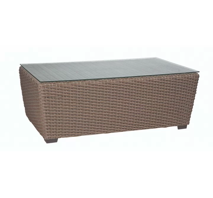 Woodard Augusta Wicker Woven Cocktail Table - Angled