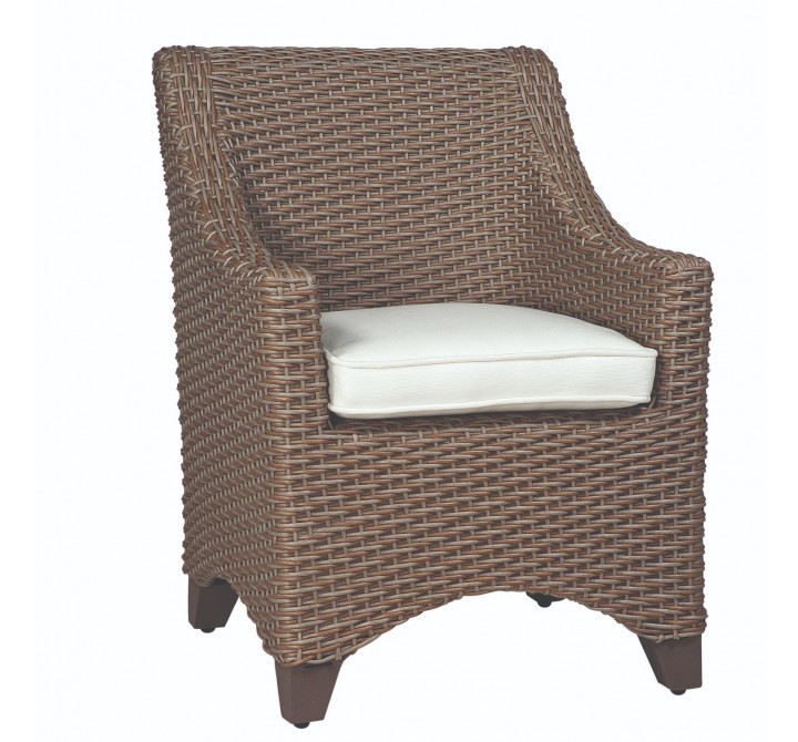 Woodard Augusta Wicker Dining Arm Chair - Angled