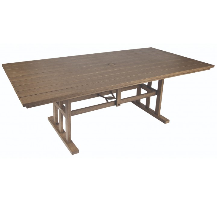 Woodard Augusta Woodlands Rectangle Dining Table - Angled