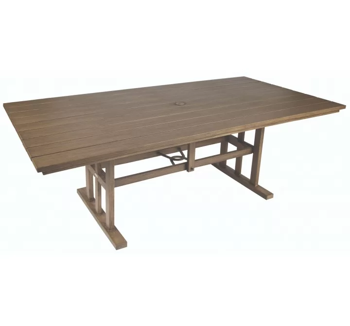 Woodard Augusta Woodlands Rectangle Dining Table - Angled