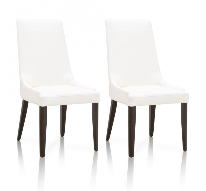 Essentials For Living Aurora Dining Chair in Alabaster and Dark Wenge - Set of 2 