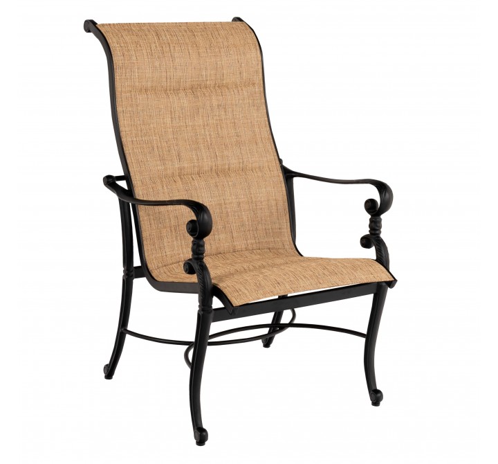 Woodard Avondale Padded Sling Dining Arm Chair - Angled