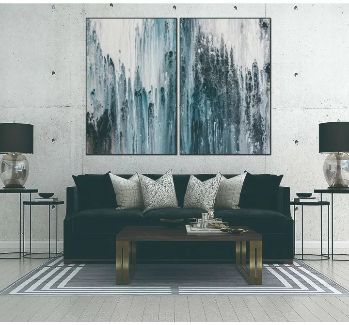 Whiteline Modern Living Zelda 2-Piece 40"x60" (each) Canvas Wall Art With Black PS Frame - Lifestyle