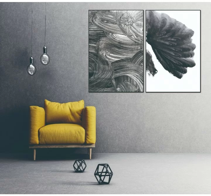 Whiteline Modern Living Paco 2-Piece 40"x60" (each) Canvas Wall Art With Black PS Frame - Lifestyle