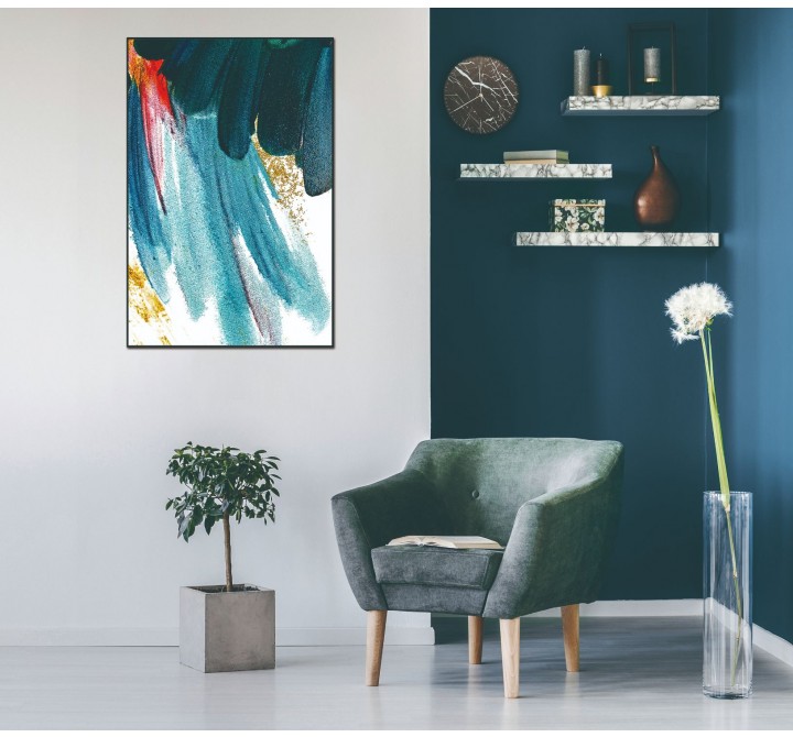Whiteline Modern Living Livia 48"x32" Canvas Wall Art, Black PS Frame - Lifestyle