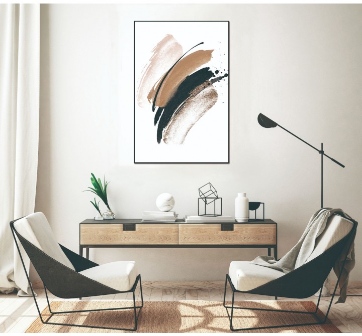 Whiteline Modern Living Paloma 48"x32" Canvas Wall Art With Black PS Frame - Lifestyle
