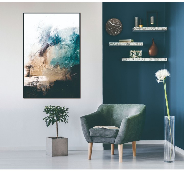 Whiteline Modern Living Windy 48"x32" Canvas Wall Art With Black PS Frame - Lifestyle
