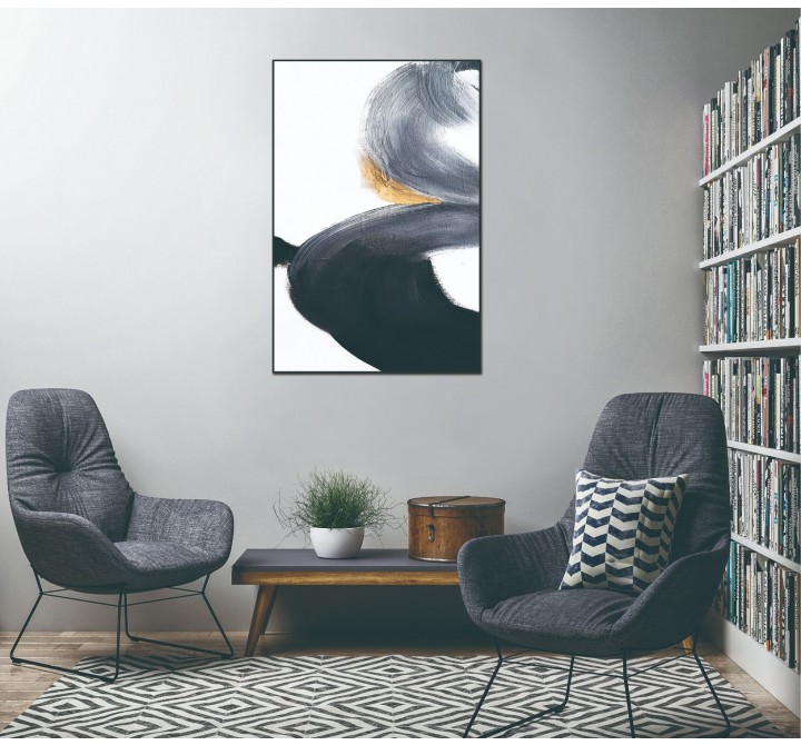 Whiteline Modern Living Sara 48"x32" Canvas Wall Art With Black PS Frame - Lifestyle