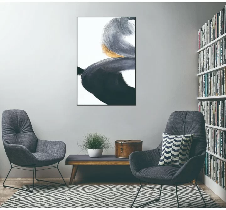 Whiteline Modern Living Sara 48"x32" Canvas Wall Art With Black PS Frame - Lifestyle