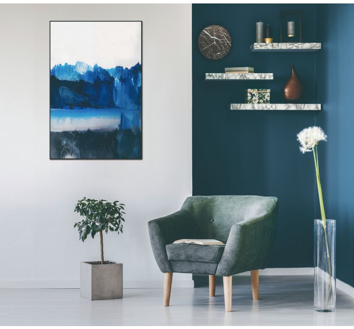 Whiteline Modern Living Azul 40"x60" Canvas Wall Art With Black PS Frame - Lifestyle