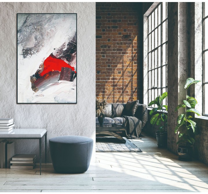 Whiteline Modern Living Rojo 40"x60" Canvas Wall Art With Black PS Frame - Lifestyle
