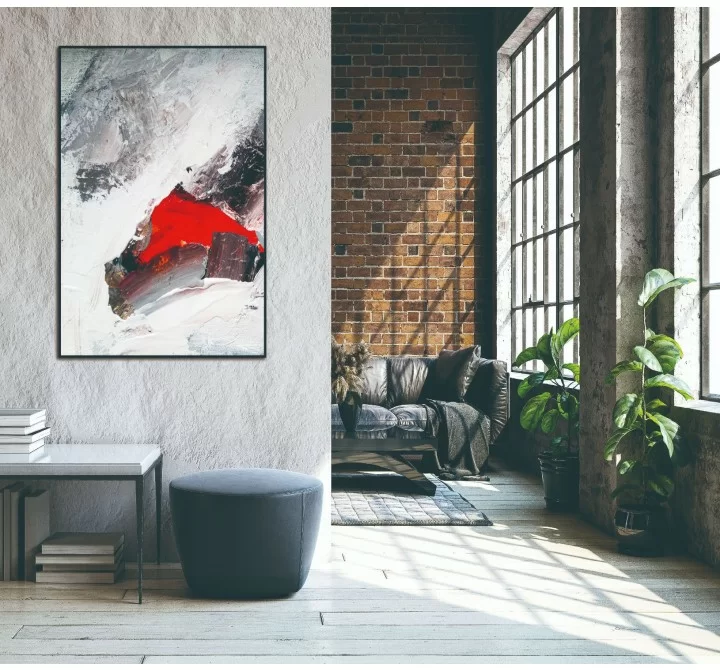 Whiteline Modern Living Rojo 40"x60" Canvas Wall Art With Black PS Frame - Lifestyle