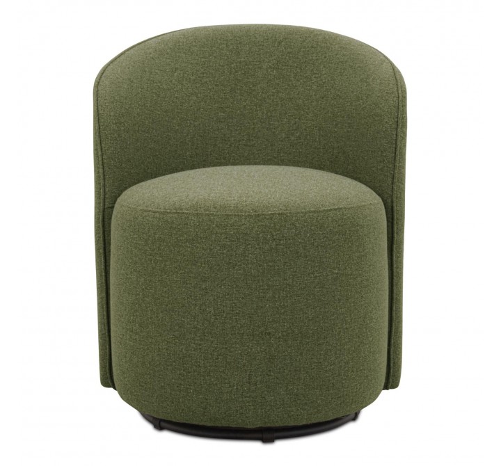 Moe's Home Collection Sylvie Outdoor Swivel Dining Chair in Dark Green - Front
