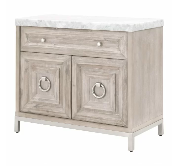 Azure Carrera Media Chest in Natural Gray - Front Side Angle