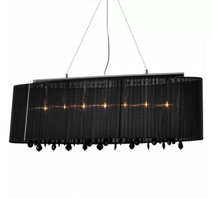 Bromi Jasmine 5 Light Crystal Pendant Black