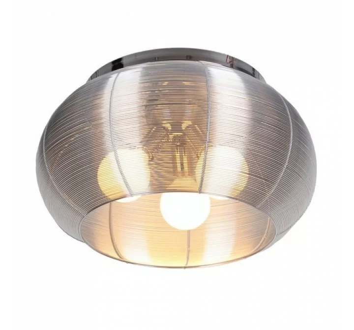 Bromi Lenox 3 Light Round Silver Flush Mount