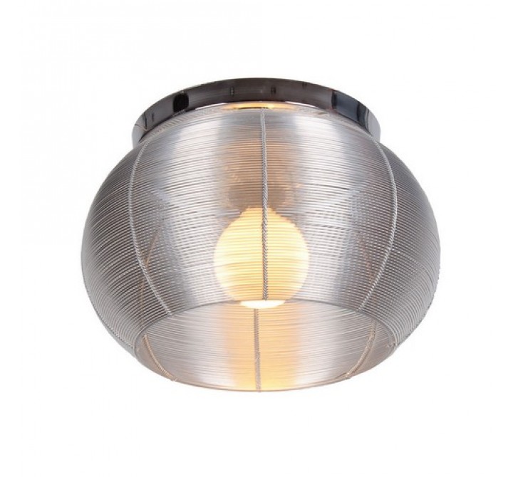Bromi Lenox 1 Light Round Silver Flush Mount