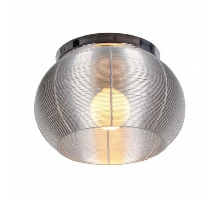 Bromi Lenox 1 Light Round Silver Flush Mount