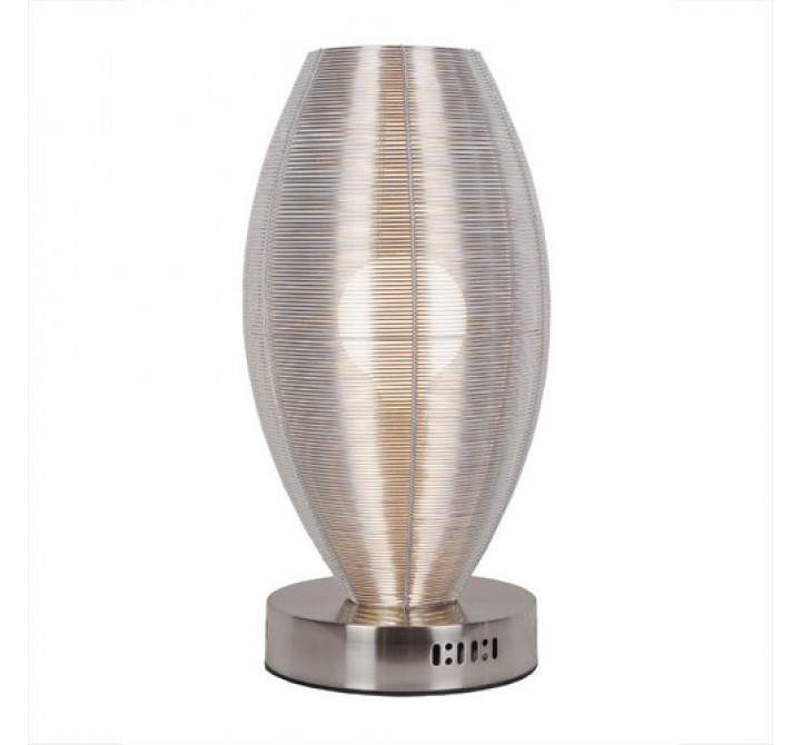Bromi Lenox 1 Light Round Silver Table Lamp