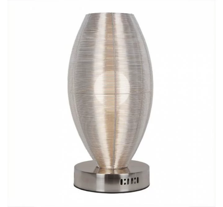 Bromi Lenox 1 Light Round Silver Table Lamp