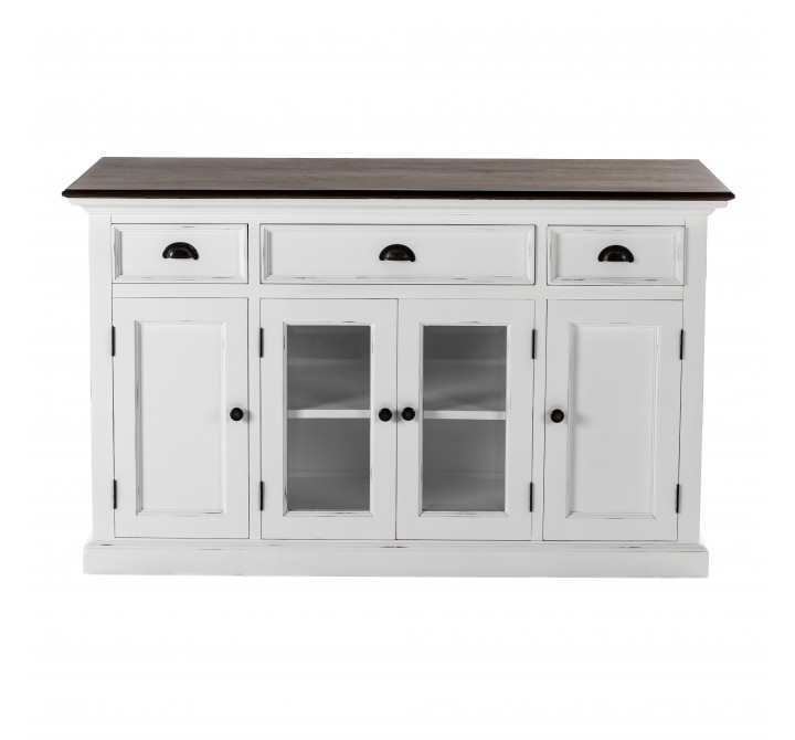 Nova Solo Halifax Accent Buffet, with 4 Glass Doors - 3 Drawers - Front Angle