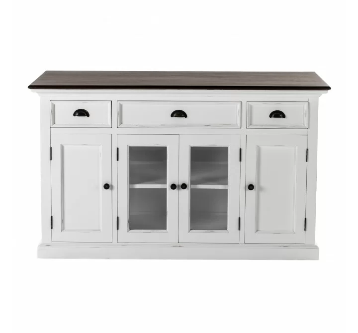 Nova Solo Halifax Accent Buffet, with 4 Glass Doors - 3 Drawers - Front Angle