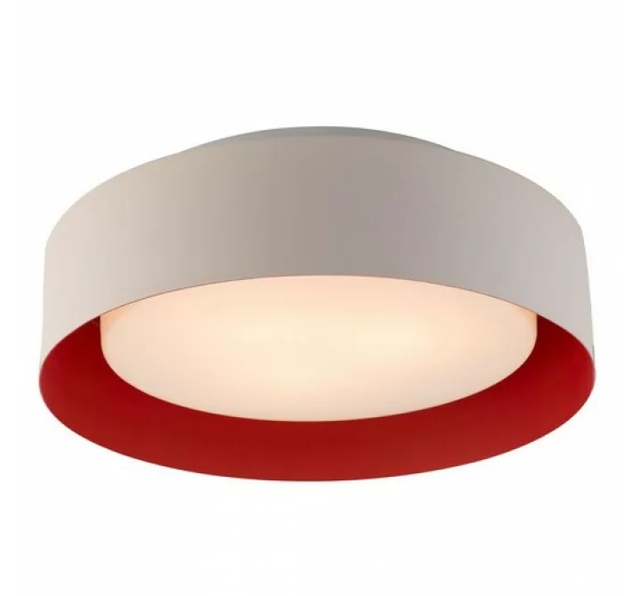 Bromi Lynch White & Red Flush Mount