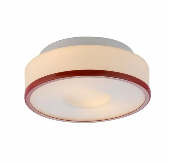 Bromi Lynch Opal with Red Ring Flush Mount Ceiling Light