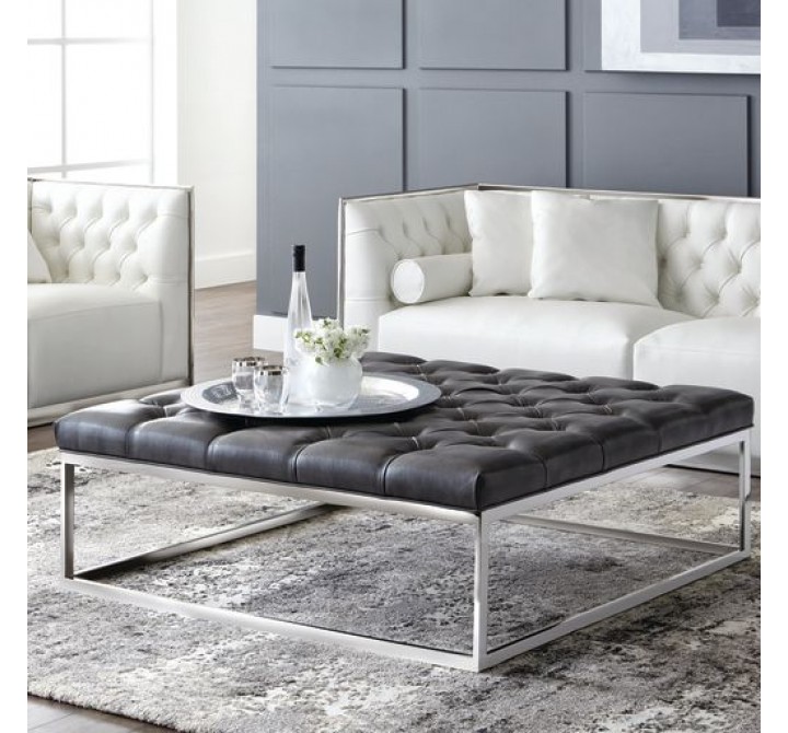 Sunpan Sutton Ottoman - Cantina Magnetite - Lifestyle