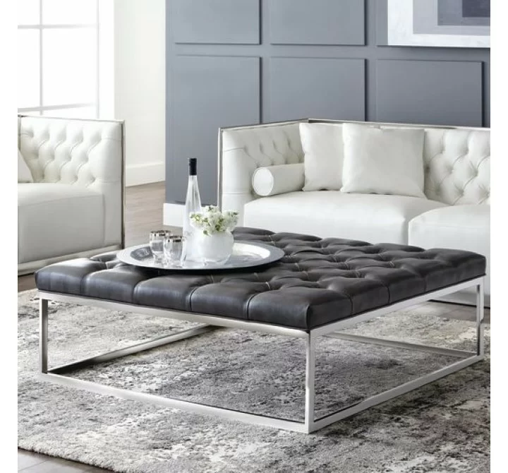 Sunpan Sutton Ottoman - Cantina Magnetite - Lifestyle