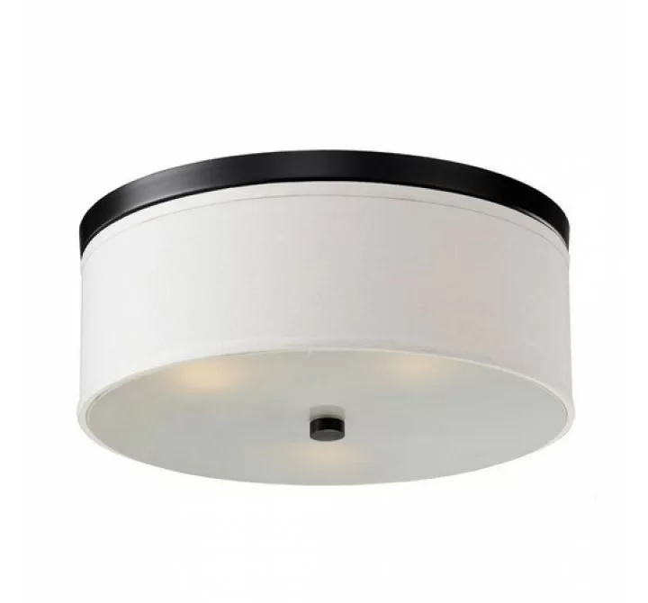 Bromi Braxton 20 Inch Round White and Black Flush Mount