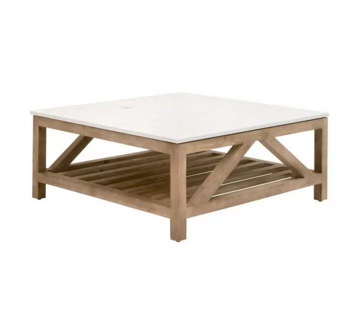 Essentials for Living Spruce Square Coffee Table - Front Side Angle
