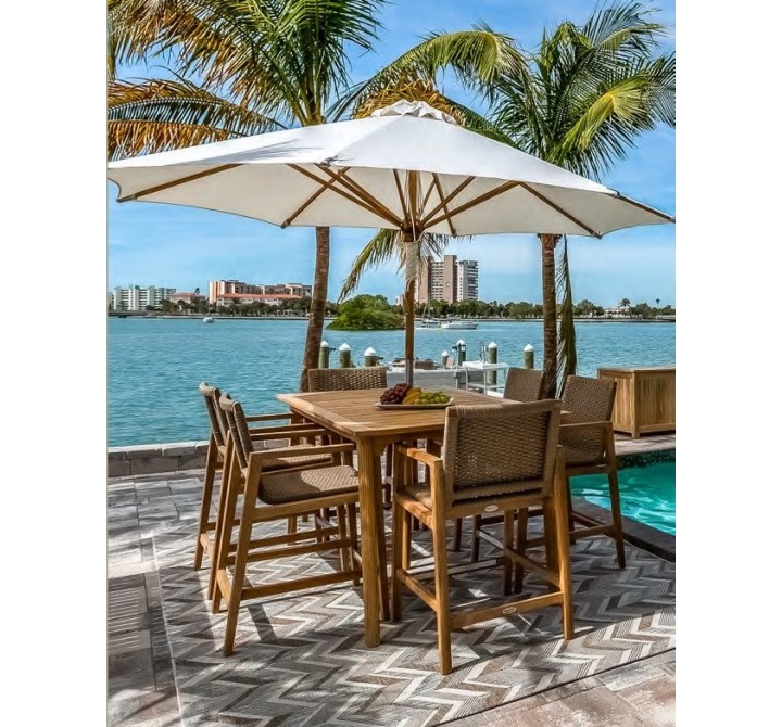 Royal Teak Admiral Bar Table 40x70- Lifestyle