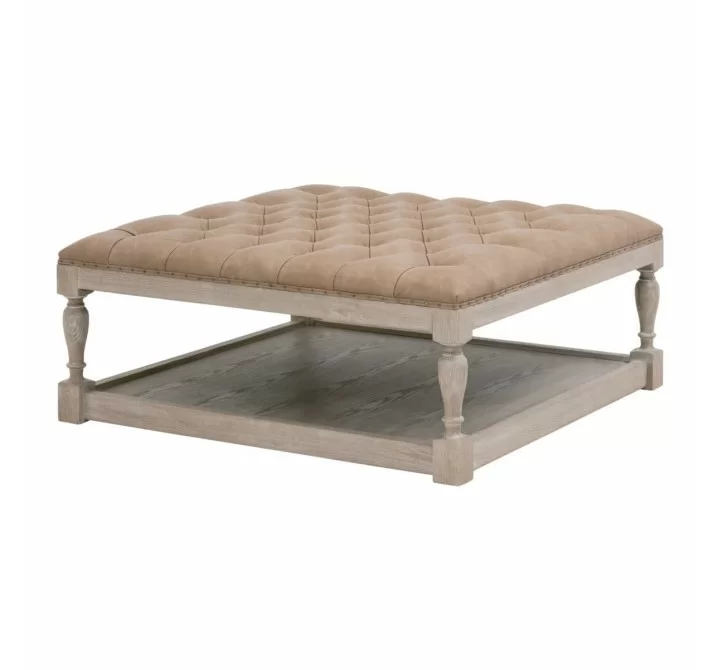Essentials for Living Townsend Tufted Upholstered Coffee Table - Front Side Angle