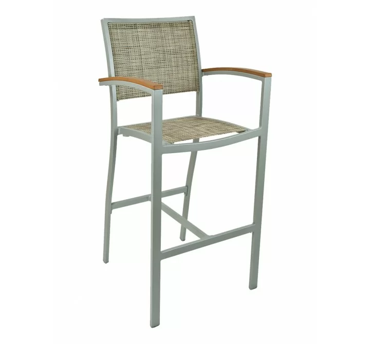 Aluminum Barstool - Dark Basket