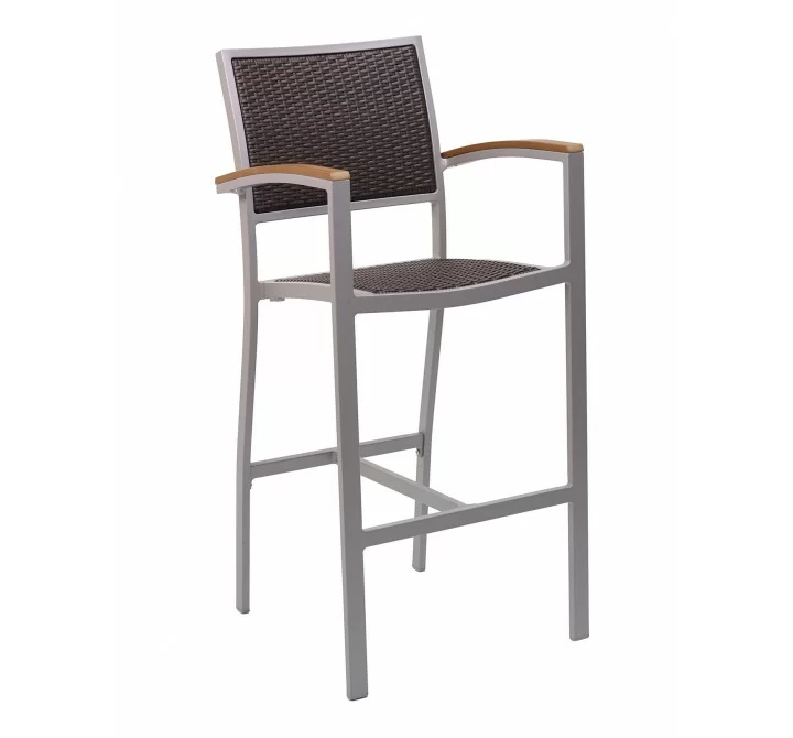 Aluminum Barstool - Silver Java