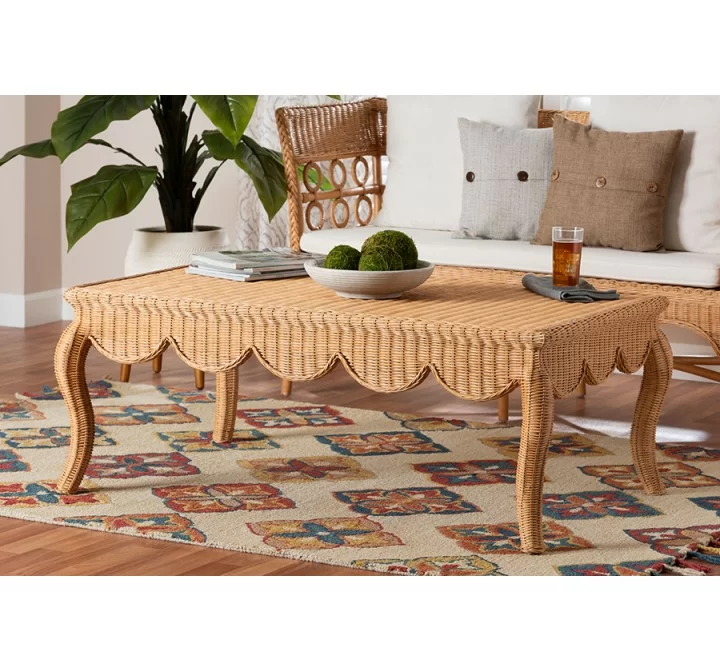  bali & pari Deborah Natural Rattan Coffee Table - lifestyle