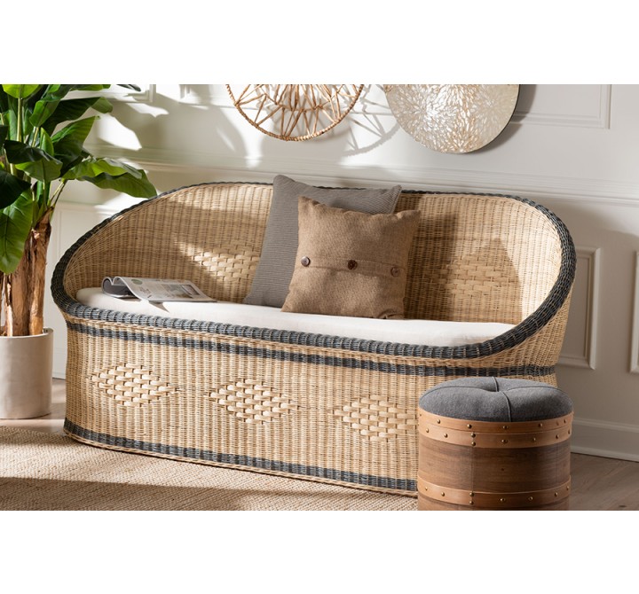 bali & pari Emiliana Natural Rattan Loveseat - Lifestyle